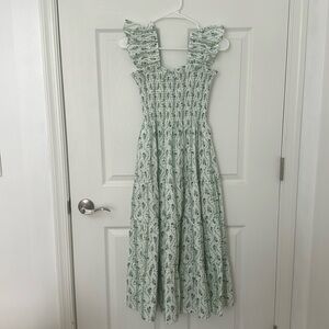 Hill House Ellie Nap Dress in Green Vine Stripe